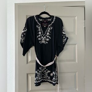 Johnny Was Black and White Embroidered Top/ Tunic
